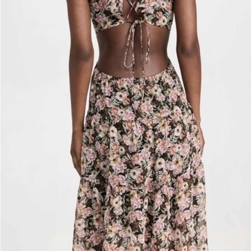 Astr Floral Cutout Maxi Dress in Pink and Black - Picture 2 of 5